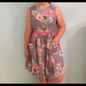 Girls Mini Boden Flower Print Dress